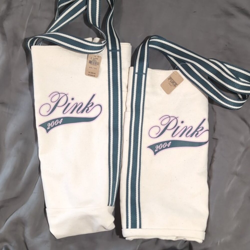 Two Victoria’s Secret Pink Canvas Totes (set of 2)  New NWT